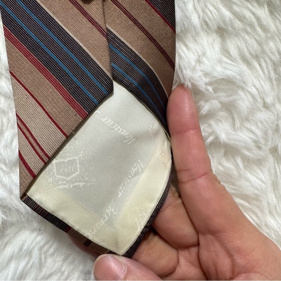 Sergio Nucci Brown Stripes Neck Tie - Picture 4 of 8